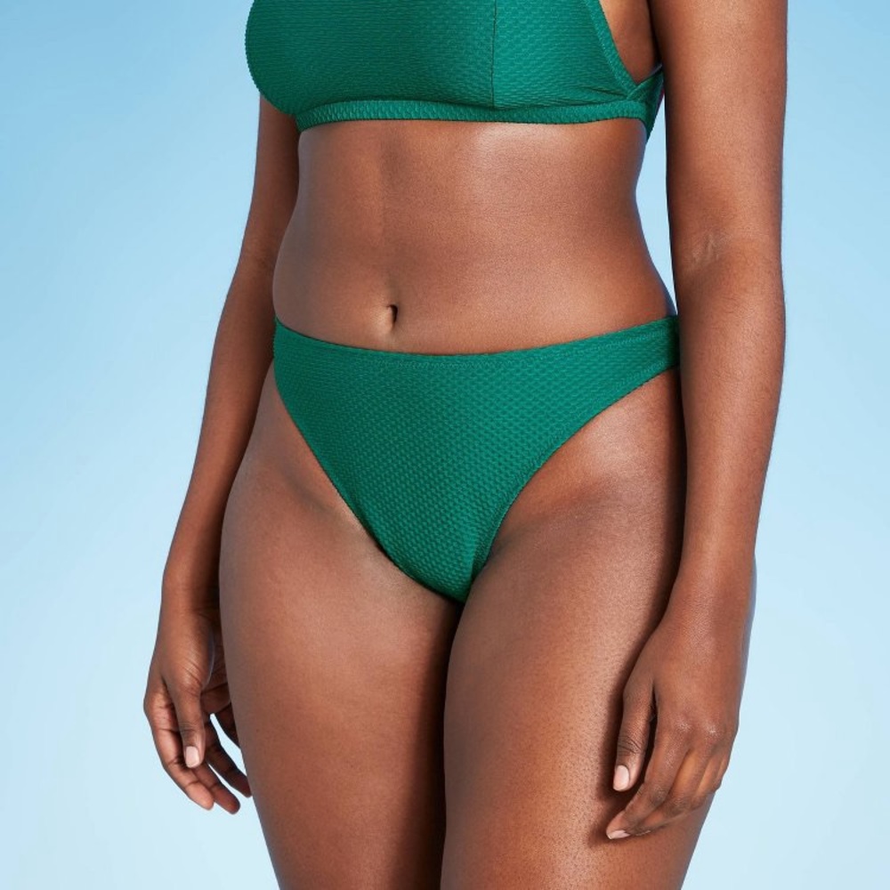 Shade & Shore textured high leg bikini bottom
